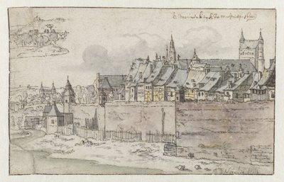 Ansicht der Mauern von Maastricht mit der Onze-Lieve-Vrouwekerk im Hintergrund von Josua de Grave