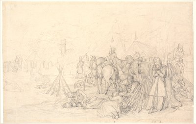 Franzosen biwakieren auf dem Schlachtfeld nach einer Schlacht von Jørgen V. Sonne