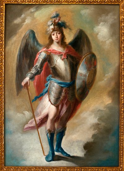 Der Erzengel Michael - Gemälde von Juan de Espinal (1714-1783), Öl auf Leinwand, ca. 1780 - Museum der Schönen Künste von Sevilla, Spanien von Juan de Espinal