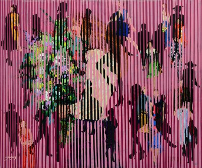 Dynamische pinke Menge von Jukyong Park