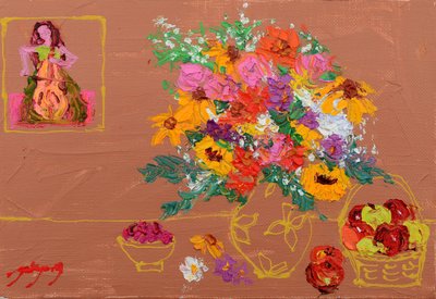Lebhafte Blumen Cellospieler von Jukyong Park