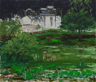 Wasserseitige Herrenhausreflexionen von Jukyong Park