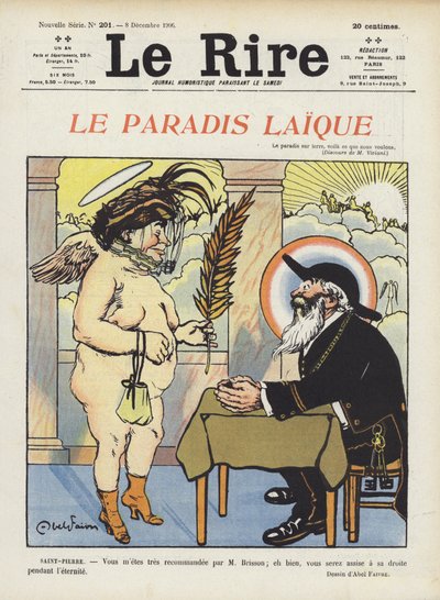 Ein säkulares Paradies. Illustration für Le Rire von Jules Abel Faivre