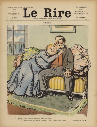 Liebe! Illustration für Le Rire von Jules Abel Faivre