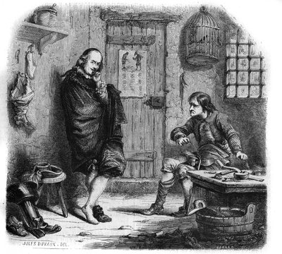 Pierre Corneille (1606-1684) beim Retter. Gravur von Jules Duvaux von Jules Antoine (after) Duvaux