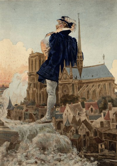 Gargantua uriniert vor der Kirche Notre Dame von Jules Arsene Garnier