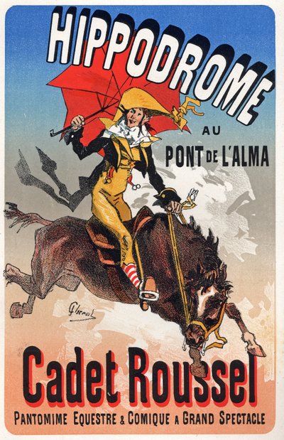Kunst. Unterhaltung. Cadet Roussel, Pferdeshow im Hippodrome du Pont de l