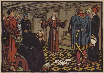 Der Einsiedler Niklaus von Flüe und der Vertrag von Stans, 1481 von Jules Courvoisier