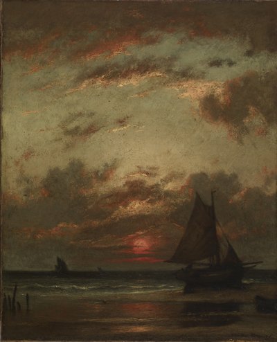 Sonnenuntergang an der Küste von Jules Dupré