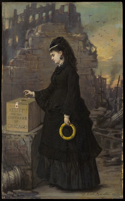 Hilfe für die Leidenden von Chicago, 1872 von Jules Emile Saintin