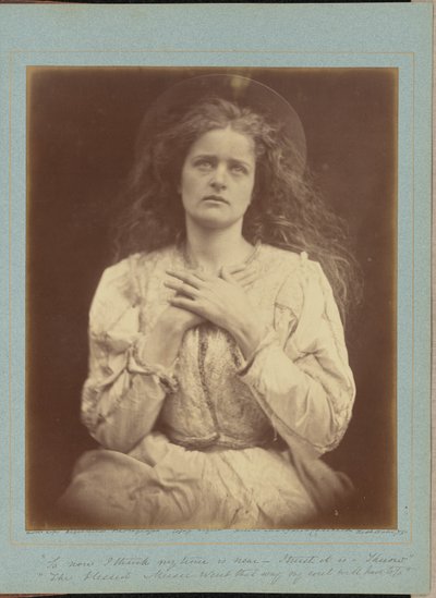 "So jetzt denke ich, meine Zeit ist nah - Ich vertraue darauf - Ich weiß, die gesegnete Musik ging in die Richtung, in die meine Seele gehen muss" von Julia Margaret Cameron