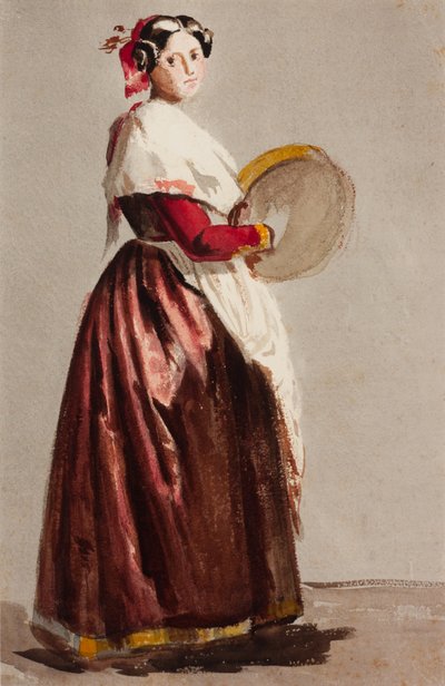 Italienische Frau mit Tamburin von Julie Wilhelmine Hagen-Schwarz
