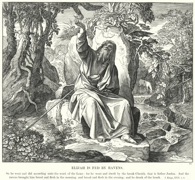Elia wird von Raben gefüttert von Julius (after) Schnorr von Carolsfeld