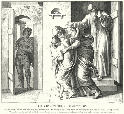 Elisa erweckt den Sohn der Schunemiterin von Julius (after) Schnorr von Carolsfeld