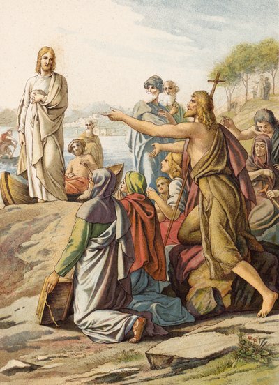 Johannes der Täufer verkündet Christus von Julius (after) Schnorr von Carolsfeld