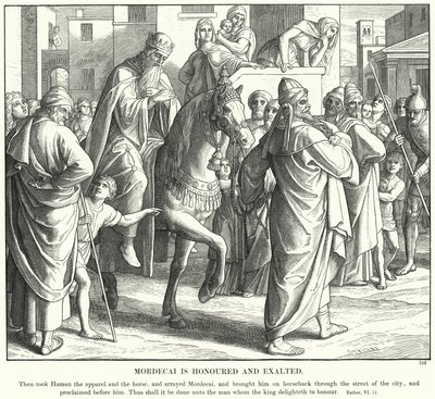 Mordechai wird geehrt und erhöht (Stich) von Julius (after) Schnorr von Carolsfeld