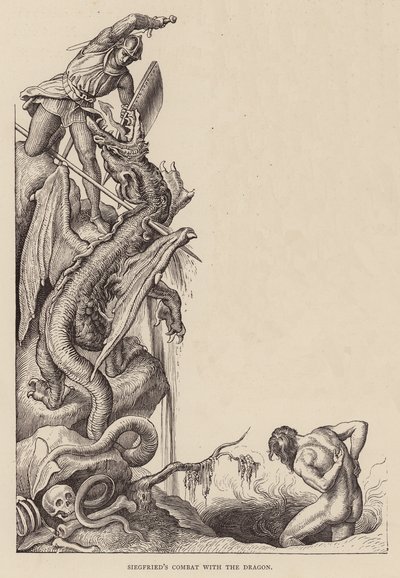 Siegfrieds Kampf mit dem Drachen von Julius (after) Schnorr von Carolsfeld