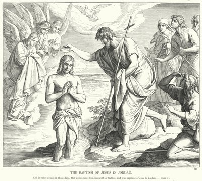 Die Taufe Jesu im Jordan (Gravur) von Julius (after) Schnorr von Carolsfeld