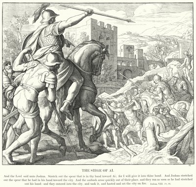 Die Belagerung von Ai (Gravur) von Julius (after) Schnorr von Carolsfeld