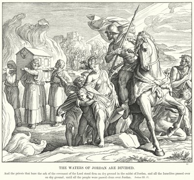 Die Wasser des Jordan werden geteilt von Julius (after) Schnorr von Carolsfeld