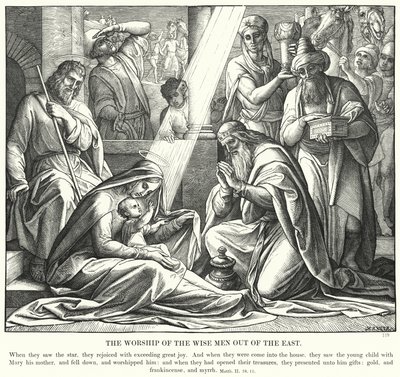 Die Anbetung der Weisen aus dem Morgenland (Stich) von Julius (after) Schnorr von Carolsfeld
