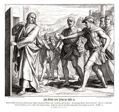 Jesus und die Blinden, Evangelium nach Matthäus von Julius Schnorr von Carolsfeld