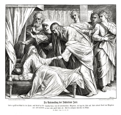 Jesus erweckt das kleine Mädchen, Evangelium nach Markus von Julius Schnorr von Carolsfeld