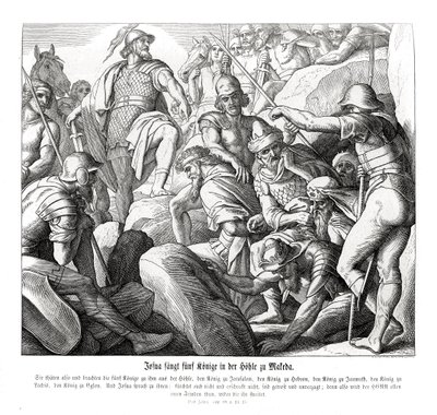 Josua ergreift fünf Könige in Makkeda, Josua von Julius Schnorr von Carolsfeld