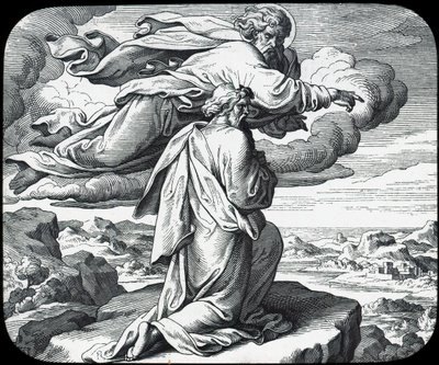 Moses sieht das Land Israel, 19. Jahrhundert von Julius Schnorr von Carolsfeld