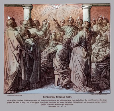 Die Apostel werden mit dem Heiligen Geist erfüllt, Apostelgeschichte von Julius Schnorr von Carolsfeld