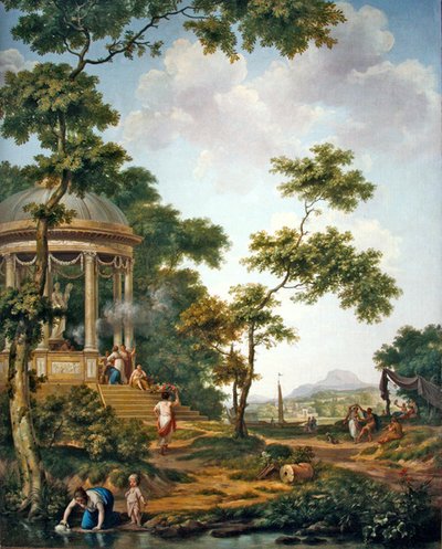 Arkadische Landschaft mit einem Tempel von Jurriaan Andriessen