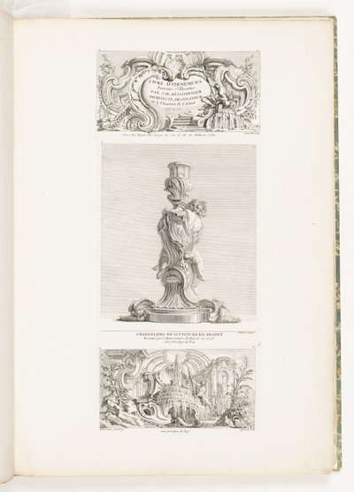 Bücher der Ornamente erfunden und gezeichnet von J.A. Meissonnier Architekt, Zeichner der Kammer und des Kabinetts des Königs, Tafel 20 in Oeuvres de Juste-Aurèle Meissonnier von Juste Aurèle Meissonnier