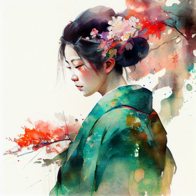 Herbst Kimono Porträt von Justyna Jaszke