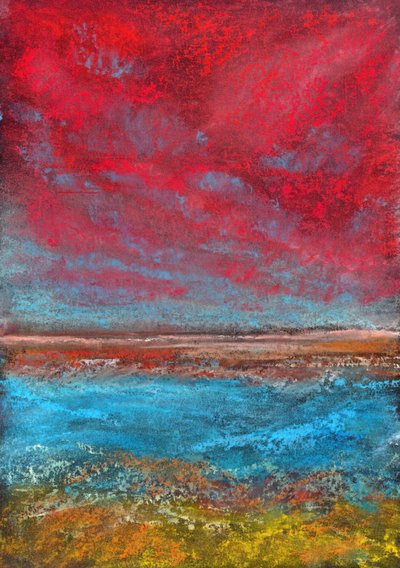 Dramatischer Himmel Blaues Wasser von Justyna Jaszke