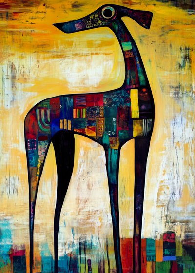 Lebendiger Patchwork-Hund von Justyna Jaszke