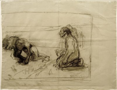 Studie zu Pflüger (Pflüger mit kniender Frau) von Käthe Kollwitz