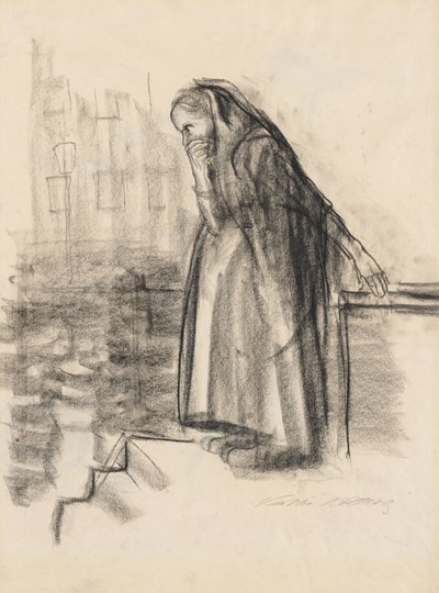 Schwangere Frau, die über Suizid nachdenkt (Vorderseite) von Käthe Kollwitz