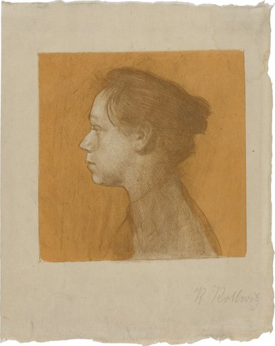 Selbstbildnis im Profil nach links von Käthe Kollwitz
