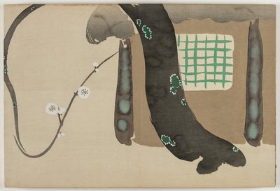 Blumen von hundert Welten (Momoyogusa): Pflaume an den Traufen von Kamisaka Sekka