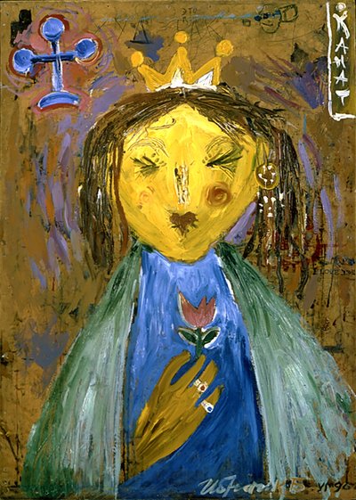 Expressionistische Königin mit Blume von Kanat Ibragimov