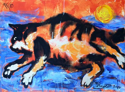 Lebhafte Katze in Bewegung von Kanat Ibragimov