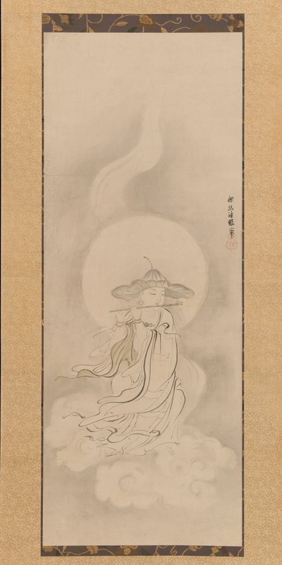Jizo Bosatsu spielt Flöte, Mitte des 17. Jahrhunderts von Kanō Tan’yū