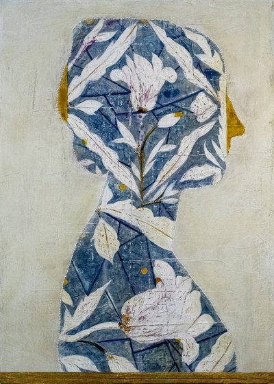 Elegantes florales Frauenprofil von Karenina Fabrizzi