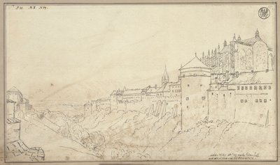 Blick auf den Hradschin in Prag mit dem Chor des Veitsdoms von Karl Friedrich Schinkel