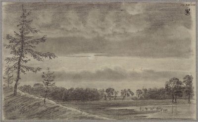 Eine Weide mit Bäumen und Vieh von Karl Friedrich Schinkel