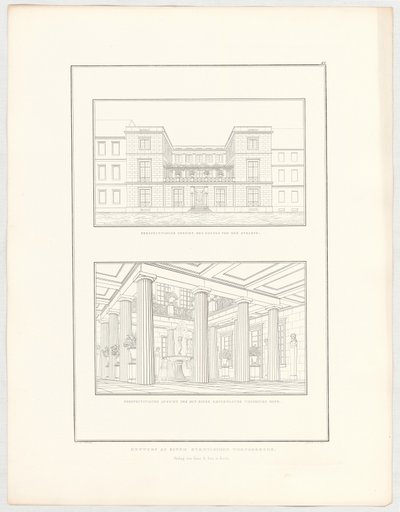 Entwurf zu einem städtischen Wohngebäude, Blatt 67 der Folge "Sammlung architektonischer Entwürfe" von Karl Friedrich Schinkel