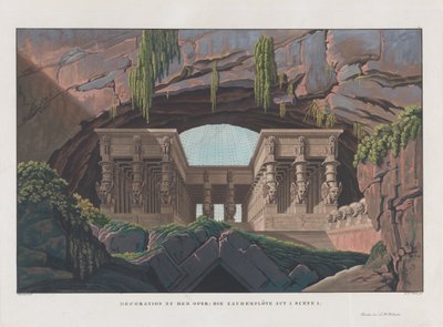 Bühnenbild für die Oper Die Zauberflöte von Wolfgang Amadeus Mozart von Karl Friedrich Schinkel