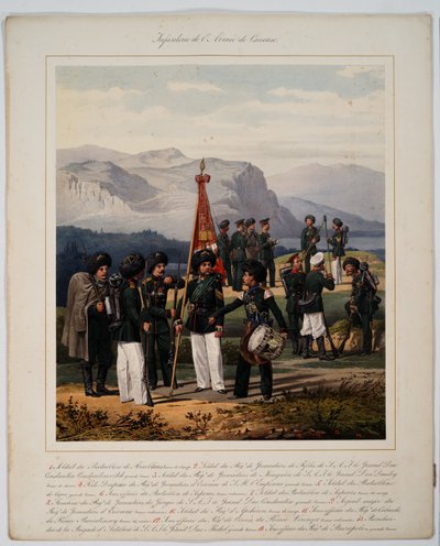 Infanterie der russischen Kaukasusarmee, 1867 von Karl Karlovich Piratsky