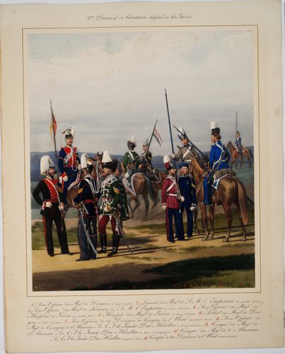 Die 2. Garde-Kavalleriedivision - Piratsky, Karl Karlovich (1813-1889) - 1867 - Farblithographie von Karl Karlovich Piratsky