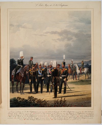 Der russische Generalstab - Piratsky, Karl Karlovich (1813-1889) - 1867 - Farblithographie von Karl Karlovich Piratsky